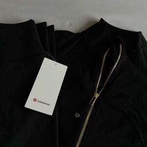 lululemon athletica Black Bomber Jacket with Gold Zipper
